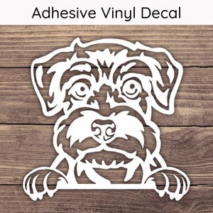 Schnauzer Peeking Decal, Dog Vinyl Decals, Puppy Bumper Sticker, Playful Peek Stickers