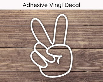 Peace Sign Hand Decal - Multiple Sizes - Car Decal, Bumper Sticker, Laptop Sticker, Water Bottle Sticker