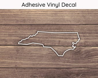 North Carolina Outline Decal - Multiple Sizes - Car Decal, Bumper Sticker, Laptop Sticker, Water Bottle Sticker