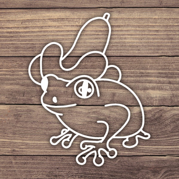 Cowboy Frog Decal, Funny Frog Sticker, Gentleman Frog Decal, Western Frog Sticker, Amphibian Decal, Tree Frog Decal, Hat Toad Decal