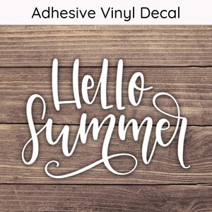 Hello Summer Decal Design 1 - Multiple Sizes - Car Decal, Bumper Sticker, Laptop Sticker, Water Bottle Sticker