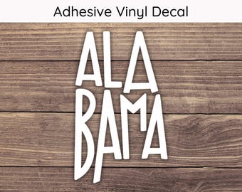 Alabama State Decal Design 3, Alabama Decal, Alabama Sticker, Bama Vinyl Decals, AL Bumper Sticker, Alabama Home Decal, AL Decal