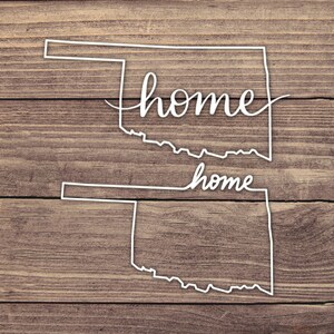 Oklahoma Home State Decal - Multiple Sizes - Car Decal, Bumper Sticker, Laptop Sticker, Water Bottle Sticker