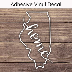 Illinois Home Decal Design 1, Illinois Decal, Illinois State Decal, Illinois Home Sticker, Illinois Sticker, Home State Decal