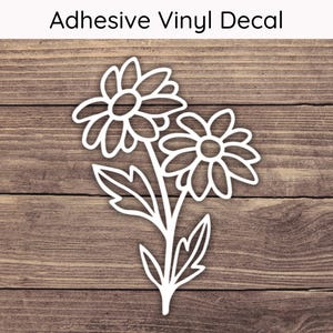 Daisy Flower Decal, Daisy Decal, Daisy Sticker, April Birth Month Flower Decal, April Decal, April Flower Sticker, Floral Decal