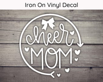 Cheer Mom Iron On Decal Design 1, Cheer Mom Heat Transfer, Cheer HTV Decal, Cheer Mom Decal, Cheer Decal, Cheerleading Iron On Decal