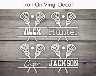 Decalcomania da stirare personalizzata con nome Lacrosse, decalcomania Lacrosse, trasferimento termico Lacrosse, decalcomania HTV Lacrosse, HTV Lacrosse papà, trasferimento termico Lacrosse mamma