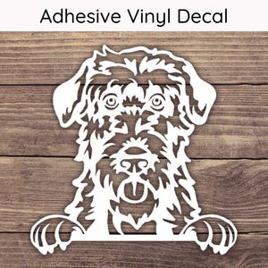 Irish Wolfhound Peeking Decal, Dog Vinyl Decals, Puppy Bumper Sticker, Playful Peek Stickers