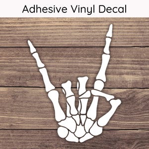 Rock Skeleton Decal - Multiple Sizes - Music Car Decal, Rock On Bumper Sticker, Laptop Sticker, Water Bottle Sticker