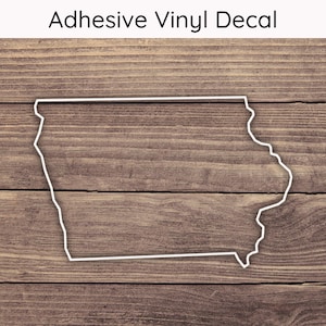Iowa Outline Decal - Multiple Sizes - Car Decal, Bumper Sticker, Laptop Sticker, Water Bottle Sticker
