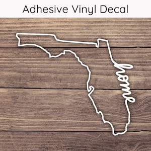 Florida Home Decal Design 2, Florida Outline Sticker, Florida Decal, Florida Sticker, Florida State Decal,  Home State Decal