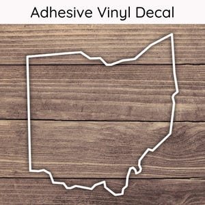 Ohio Outline Decal - Multiple Sizes - Car Decal, Bumper Sticker, Laptop Sticker, Water Bottle Sticker