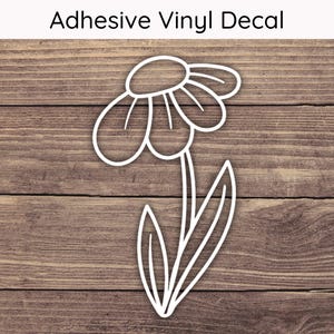 Flower Decal, Flower Sticker, Daisy Decal, Daisy Sticker, Simple Floral Decal, Cute Floral Sticker, Spring Decal, Spring Sticker