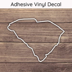Adesivo con contorno della Carolina del Sud - Adesivo per auto, adesivo per paraurti, adesivo per laptop, adesivo per bottiglia d&#39;acqua