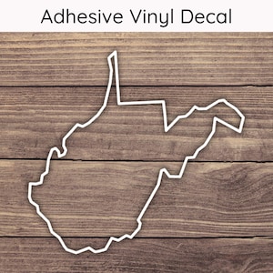 West Virginia Outline Decal - Multiple Sizes - Car Decal, Bumper Sticker, Laptop Sticker, Water Bottle Sticker