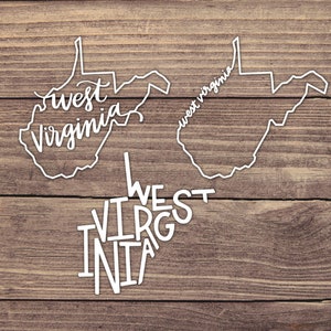 West Virginia State Decal - Multiple Sizes - Car Decal, Bumper Sticker, Laptop Sticker, Water Bottle Sticker