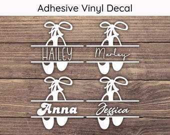 Custom Dance Name Decal, Dance Decal, Dance Team Sticker, Sport Vinyl Decal, Ballet Decal, Dance Shoes Sticker, Ballet Name Decal