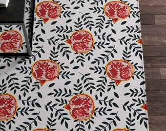The Empress Rug, The High Priestess Rug, Tarot Inspired Print Area Rug in Black