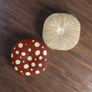 Mushroom Cap Floor Pillow, Round Cushion Floor Seating