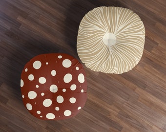 Mushroom Cap Floor Pillow, Round Cushion Floor Seating