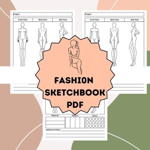 Fashion Sketchbook  PRINTABLE FILES PDF