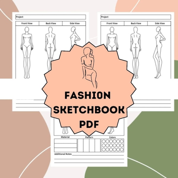 Fashion Sketchbook  PRINTABLE FILES PDF