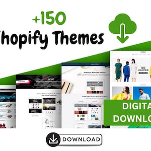 150 shopify themes, Premium & Responsive Templates for eCommerce, shopify bundle , shopify setup , Website template