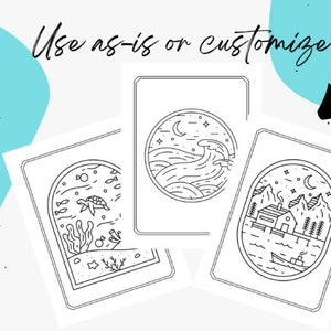 Boho Coloring Pages, 27 Printable Pages, Boho Landscape Coloring Book