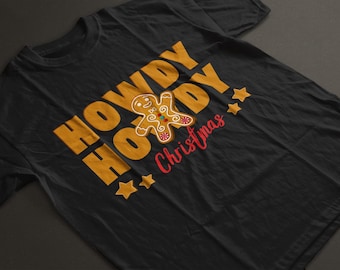 Howdy Christmas PNG, Christmas Season PNG, Christmas Western PNG, Christmas Gingerbread Man Png, Retro Christmas Shirt Png, Howdy Png shirt