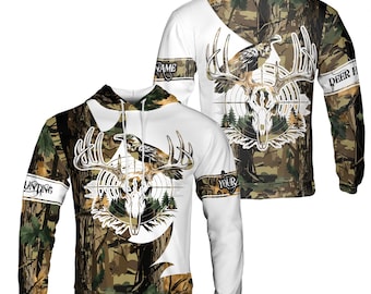 Customized Hunting with Stag Head Design Hunting Hoodie S-5XL