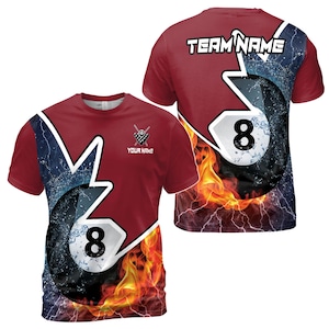 Personalized Billiard Player Team Men&#39;s T-shirt S-5XL