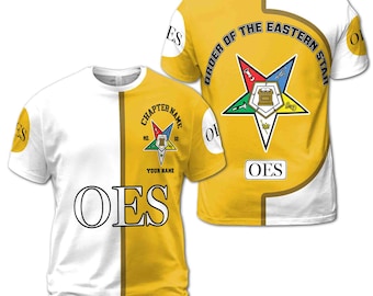 Customize Name Chapter Name Order of the Eastern Star OES Unisex  3D T-shirt Size S-5XL