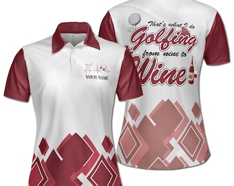 Custom Name Golfing to Wine Women's Polo Shirt