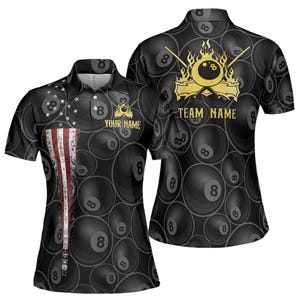 Personalized Name and Team Billiards Pool Team Club Women 3D Polo Shirt Size S-5XL