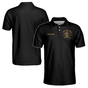 Personalized 33rd Degree Double-Headed Eagle Wings Down Emblem Freemason Men&#39;s Polo Shirt S-5XL