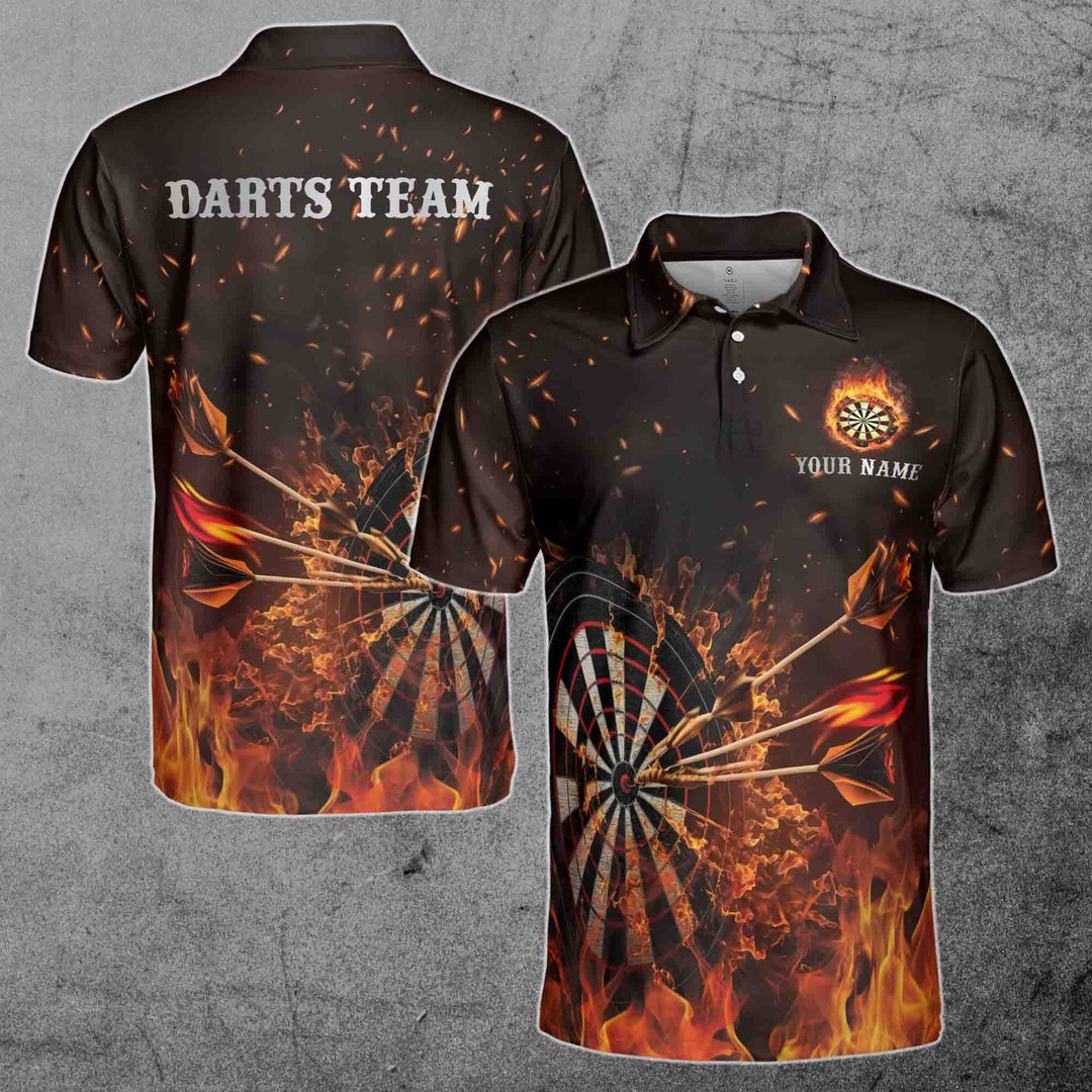 Personalized Darts Flame, Custom Dart Flame 3D Polo Shirt Size S-5XL - Etsy
