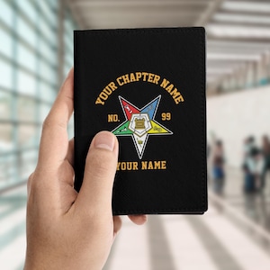 Custom Order of the Eastern Star Passport Wallet: Freemason Gift