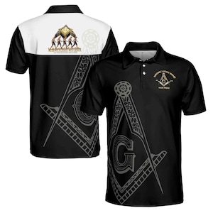 Customize Lodge Name, Name and Number PHA Freemasonry Masonic Men&#39;s Polo Shirt S-5XL