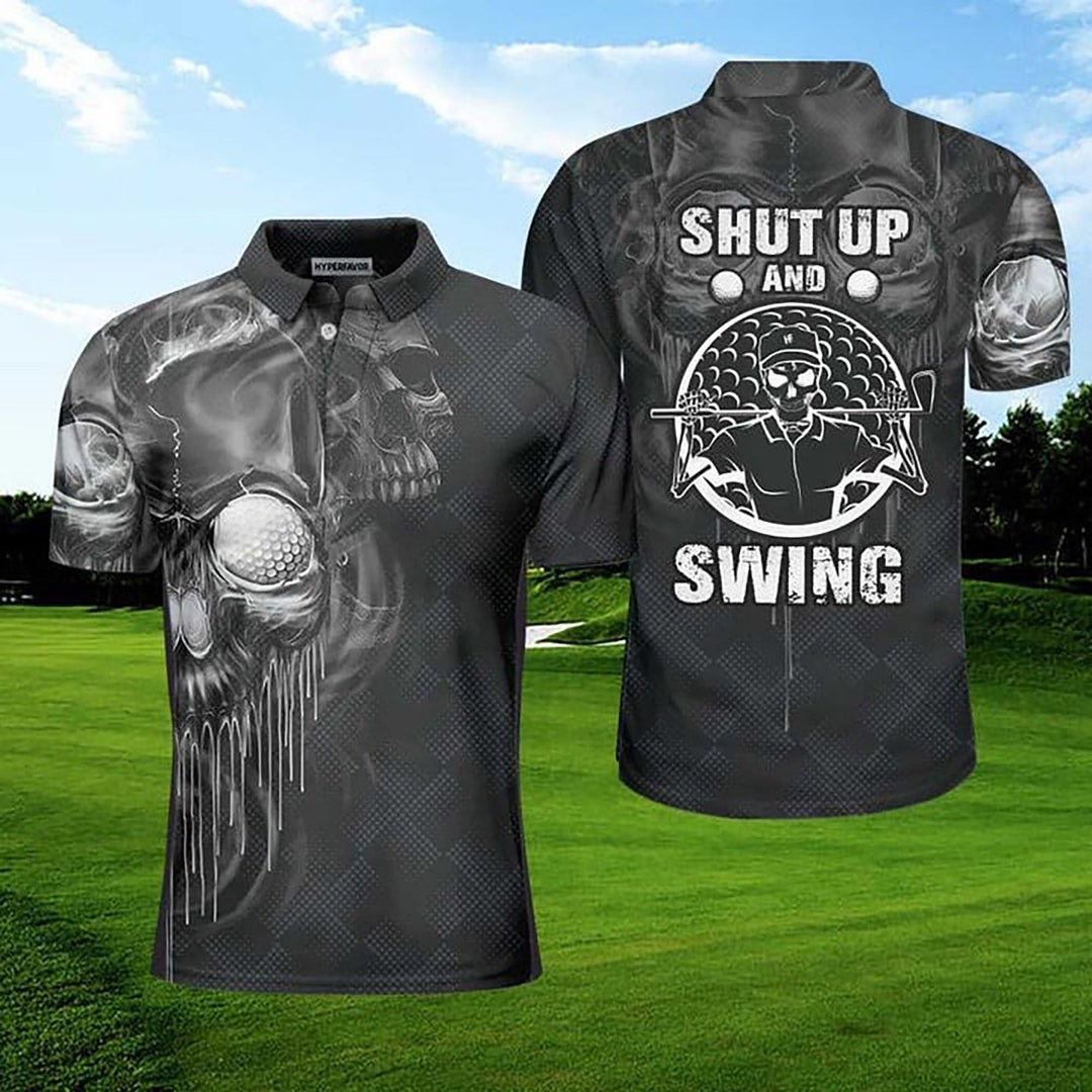 Scary Skull Golf Shirt Design for Men Best Halloween Golf - Etsy