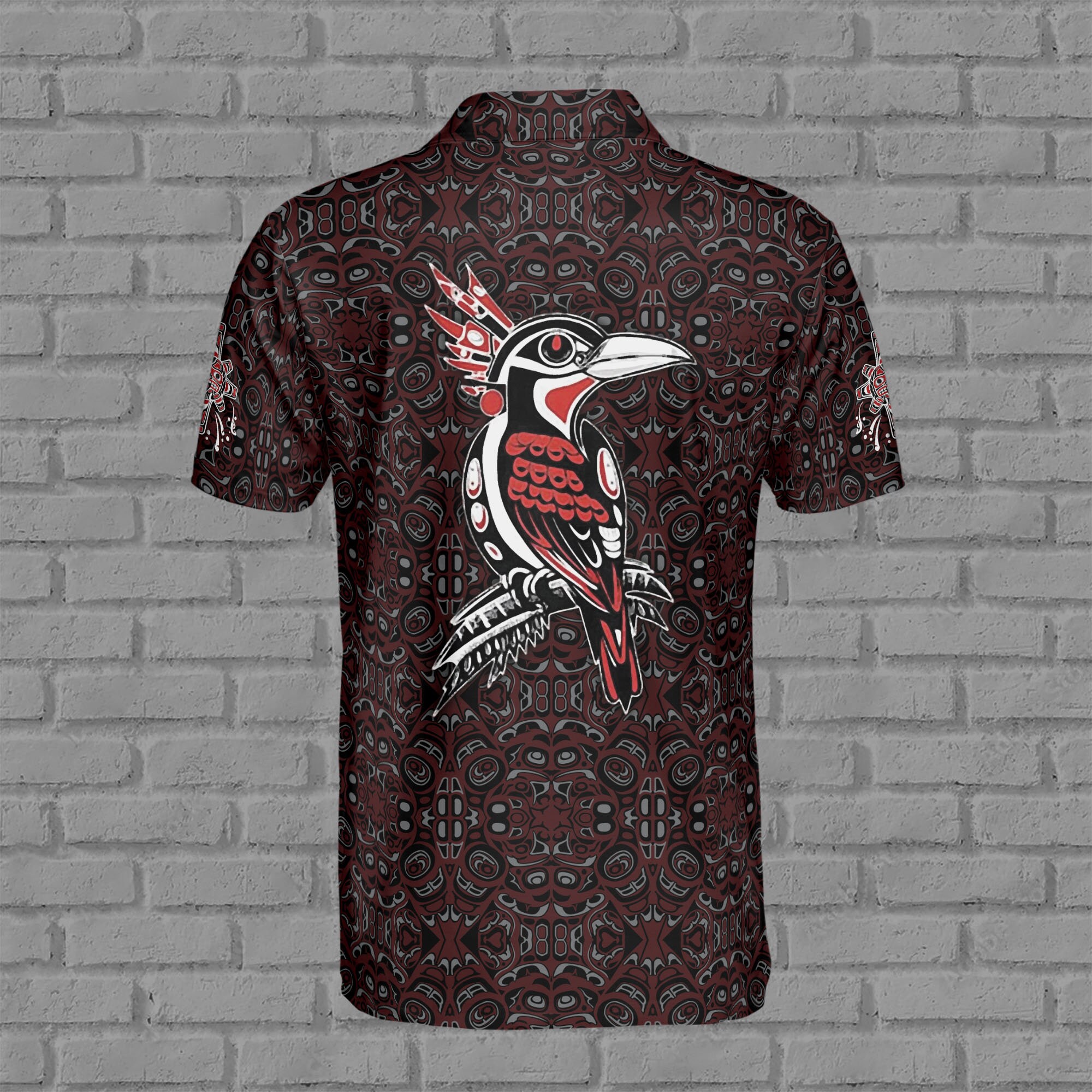Customize Name Woodpecker American Native Tribal Pattern 3D Polo Shirt