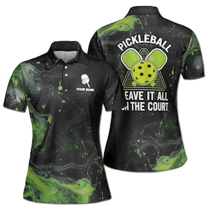 Benutzerdefinierte Name lassen es alle auf dem Platz Pickleball Damen Polo-Shirt S-5XL