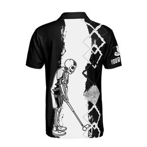 Black And White Graffiti Doodle Text Print Men's Golf Shirts