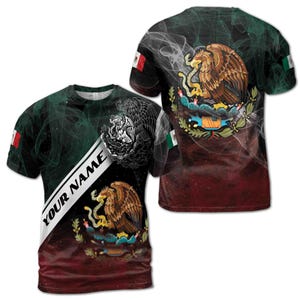 Customized Name Shirts Mexican Flag 3D T-Shirt S-5XL