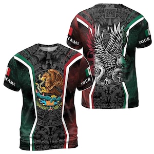 Customized Name Mexico Eagle 3D T-Shirt S-5XL