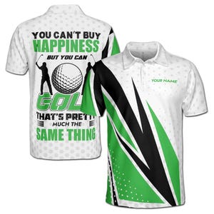 Nome personalizzato divertente, puoi giocare a golf allo stesso modo, acquista la polo da uomo Happiness dalla S alla 5XL