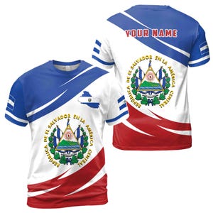 Personalized Name El Salvador Flag 3D T-Shirt S-5XL