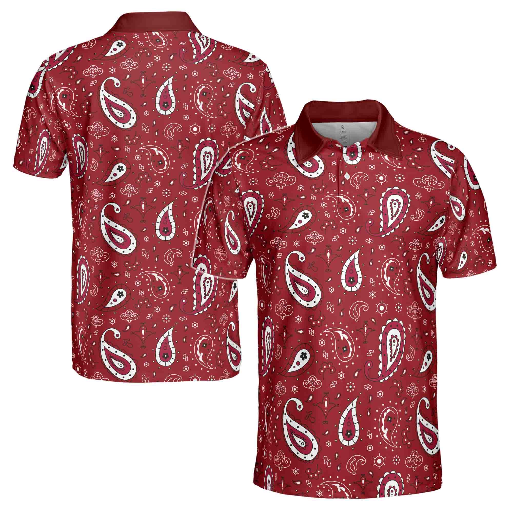 fr2ゴルフ Paisley Full Pattern Polo Shirt fr2golf Paisley Full Pattern Polo Shirt