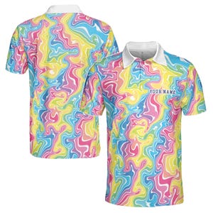 Trippy Pattern Polo Shirt - Etsy