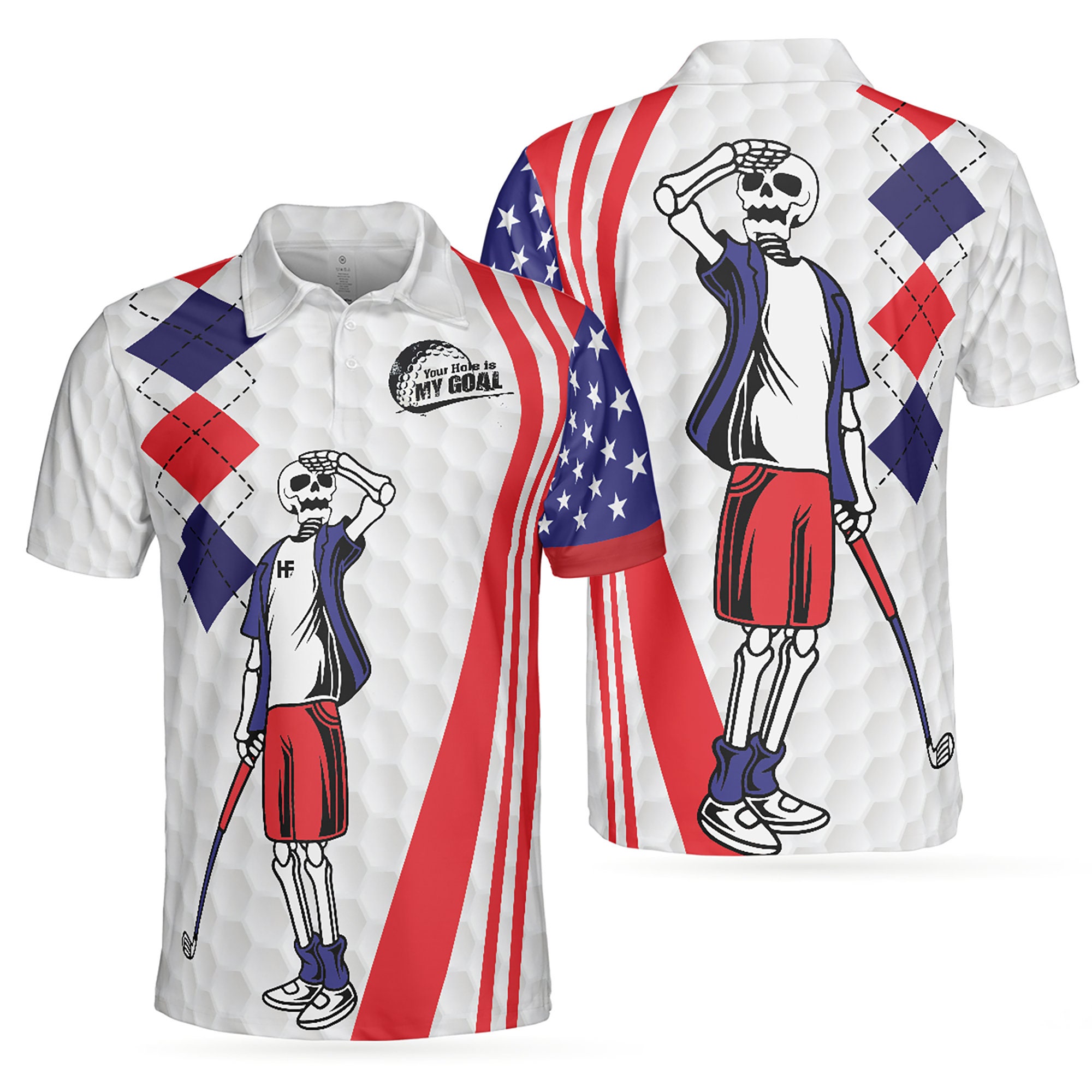 Discover American Eagle Flag Golf, Golf American Flag   3D All Over Print Polo Shirt