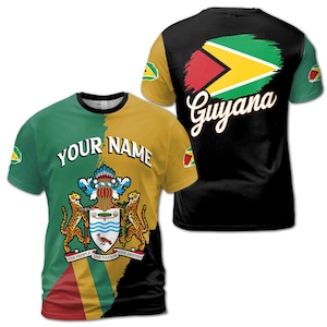 Custom Name Guyana Coat of Arms Unisex T-Shirt S-5XL